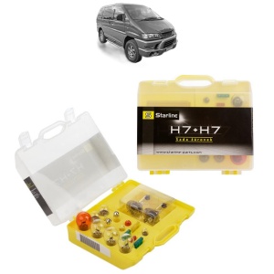 Kit trusa Set becuri H7 compatibila cu MITSUBISHI DELICA / SPACE GEAR din 1995-2002, bec far, semnalizare , pozitie, iluminare numar, frana, plafoniera, stop frana