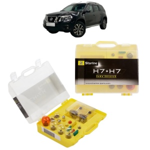 Kit trusa Set becuri H7 compatibila cu NISSAN TERRANO (D10) din 2014-2015, bec far, semnalizare , pozitie, iluminare numar, frana, plafoniera, stop frana