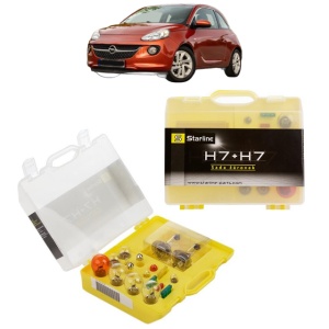 Kit trusa Set becuri H7 compatibila cu OPEL ADAM (M13) din 2012-2019, bec far, semnalizare , pozitie, iluminare numar, frana, plafoniera, stop frana