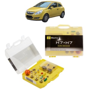 Kit trusa Set becuri H7 compatibila cu OPEL CORSA D Hatchback Van (S07) din 2006-2014, bec far, semnalizare , pozitie, iluminare numar, frana, plafoniera, stop frana