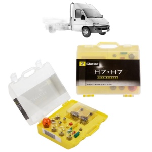 Kit trusa Set becuri H7 compatibila cu PEUGEOT BOXER Platform/Chassis (244) din 2001-2006, bec far, semnalizare , pozitie, iluminare numar, frana, plafoniera, stop frana