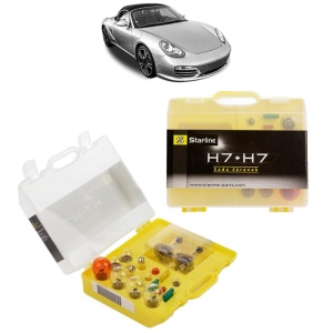 Kit trusa Set becuri H7 compatibila cu PORSCHE BOXSTER Spyder (987) din 2007-2011, bec far, semnalizare , pozitie, iluminare numar, frana, plafoniera, stop frana
