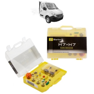 Kit trusa Set becuri H7 compatibila cu RENAULT MASTER III Platform/Chassis (EV, HV, UV) din 2010-2019, bec far, semnalizare , pozitie, iluminare numar, frana, plafoniera, stop frana - Img 1