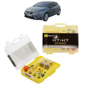 Kit trusa Set becuri H7 compatibila cu SEAT LEON Hatchback Van (5F1) din 2015-2020, bec far, semnalizare , pozitie, iluminare numar, frana, plafoniera, stop frana