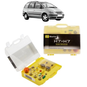 Kit trusa Set becuri H7 compatibila cu Volkswagen SHARAN (7M8, 7M9, 7M6) din 1995-2010, bec far, semnalizare , pozitie, iluminare numar, frana, plafoniera, stop frana