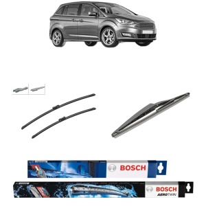 Set 3 stergatoare FORD C-MAX II Van din 2010-2019, Bosch Aerotwin, din cauciuc siliconat rezistent