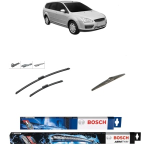 Set 3 stergatoare FORD FOCUS II Estate Van din 2004-2011, Bosch Aerotwin Multi, din cauciuc siliconat rezistent