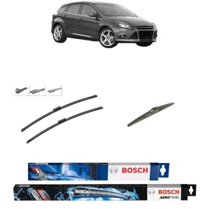 Set 3 stergatoare FORD FOCUS III din 2010-2020, Bosch Aerotwin Multi, din cauciuc siliconat rezistent