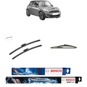 Set 3 stergatoare MINI MINI (R56) din 2006-2013, Bosch Aerotwin, din cauciuc siliconat rezistent