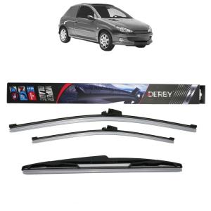 Set 3 stergatoare PEUGEOT 206 Van din 2001-2009, Derby, din cauciuc siliconat rezistent
