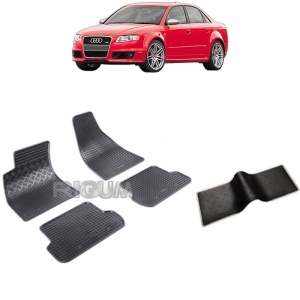 Set 5 covorase auto AUDI A4 B7 din 11.2004 - 10.2007, cu covoras tunel median, Caroserie SEDAN
