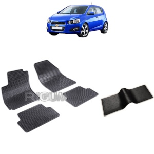 Set 5 covorase auto CHEVROLET AVEO T300 din 06.2011 - 10.2020, cu covoras tunel median, Caroserie HATCHBACK