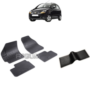 Set 5 covorase auto CHEVROLET MATIZ din 05.2005 - 01.2010, cu covoras tunel median, Caroserie HATCHBACK