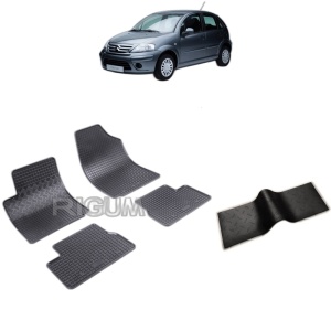 Set 5 covorase auto CITROEN C3 I din 2002 - 2009, cu covoras tunel median, Caroserie HATCHBACK