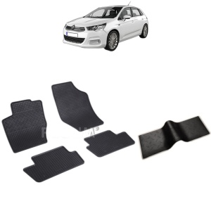 Set 5 covorase auto CITROEN C4 II din 10.2010 - 03.2018, cu covoras tunel median, Caroserie HATCHBACK