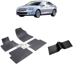 Set 5 covorase auto CITROEN C5 II din 2008 - 05.2017, cu covoras tunel median, Caroserie SEDAN