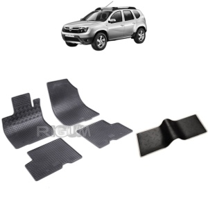 Set 5 covorase auto DACIA DUSTER I din 2010 - 12.2017, cu covoras tunel median, Caroserie SUV