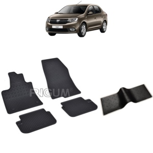 Set 5 covorase auto DACIA LOGAN III din 01.2021 - 2026, cu covoras tunel median, Caroserie SEDAN