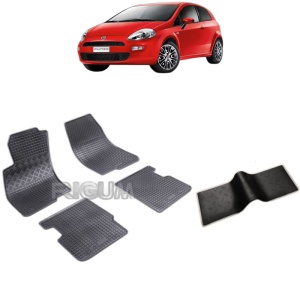 Set 5 covorase auto FIAT PUNTO EVO din 2009 - 2012, cu covoras tunel median, Caroserie HATCHBACK