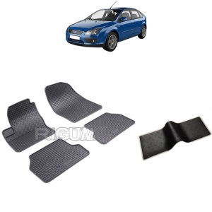 Set 5 covorase auto FORD FOCUS II din 2004 - 02.2011, cu covoras tunel median, Caroserie HATCHBACK