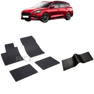Set 5 covorase auto FORD FOCUS IV MHEV din 09.2018 - 2026, cu covoras tunel median, Caroserie COMBI