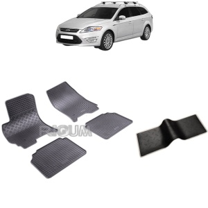 Set 5 covorase auto FORD MONDEO III din 2001 - 08.2007, cu covoras tunel median, Caroserie COMBI