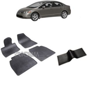 Set 5 covorase auto HONDA CIVIC VIII din 2006 - 2012, cu covoras tunel median, Caroserie HATCHBACK