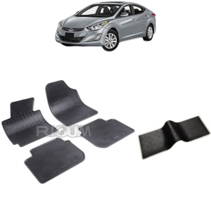 Set 5 covorase auto HYUNDAI ELANTRA V din 07.2011 - 02.2016, cu covoras tunel median, Caroserie SEDAN