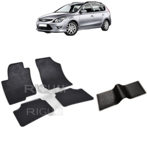 Set 5 covorase auto HYUNDAI I30 I FABRICATIE 2008 - 06.2012, cu covoras tunel median, Caroserie COMBI