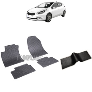 Set 5 covorase auto KIA CEED III din 06.2018 - 2026, cu covoras tunel median, Caroserie HATCHBACK