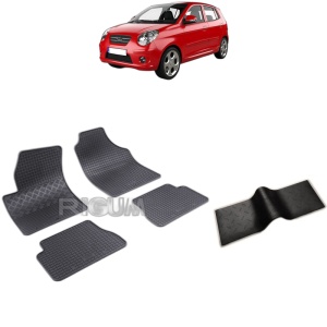 Set 5 covorase auto KIA PICANTO I din 2004 - 03.2011, cu covoras tunel median, Caroserie HATCHBACK