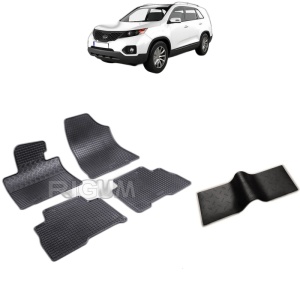 Set 5 covorase auto KIA SORENTO II din 2013 - 01.2015, cu covoras tunel median, Caroserie SUV FACELIFT, 5 LOCURI