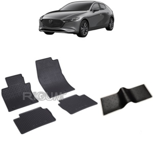 Set 5 covorase auto MAZDA 3 IV din 03.2019 - 2026, cu covoras tunel median, Caroserie SEDAN