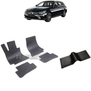 Set 5 covorase auto MERCEDES C-CLASS W205 din 10.2014 - 02.2021, cu covoras tunel median, Caroserie COMBI