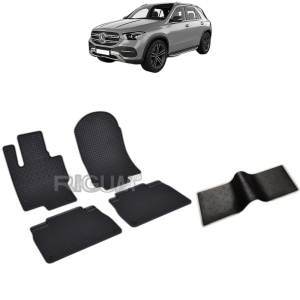 Set 5 covorase auto MERCEDES GLE II PHEV din 03.2020 - 2026, cu covoras tunel median, Caroserie SUV W167