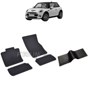 Set 5 covorase auto MINI COOPER SE din 03.2020 - 02.2024, cu covoras tunel median, Caroserie HATCHBACK
