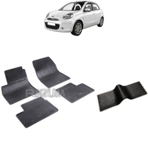 Set 5 covorase auto NISSAN MICRA K13 FACELIFT din 06.2013 - 02.2017, cu covoras tunel median, Caroserie HATCHBACK FACELIFT