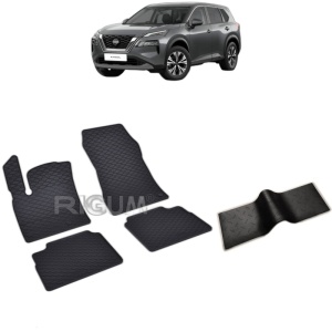 Set 5 covorase auto NISSAN X-TRAIL NISSAN MHEV din 2023 - 2026, cu covoras tunel median, Caroserie SUV