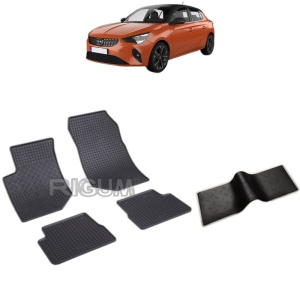 Set 5 covorase auto OPEL CORSA F din 06.2019 - 2026, cu covoras tunel median, Caroserie HATCHBACK