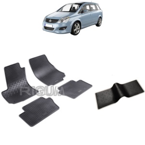 Set 5 covorase auto OPEL ZAFIRA B din 05.2005 - 2014, cu covoras tunel median, Caroserie VAN 5 LOCURI