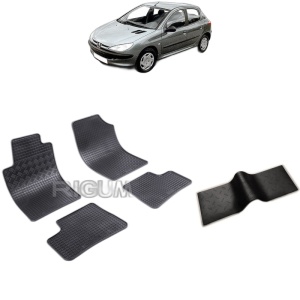 Set 5 covorase auto PEUGEOT 206 din 1998 - 2010, cu covoras tunel median, Caroserie HATCHBACK