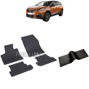 Set 5 covorase auto PEUGEOT 3008 II PHEV din 09.2019 - 2026, cu covoras tunel median, Caroserie SUV