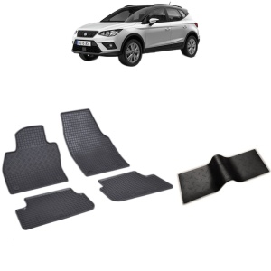 Set 5 covorase auto SEAT ARONA din 06.2017 - 2026, cu covoras tunel median, Caroserie SUV