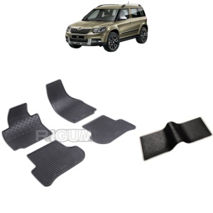 Set 5 covorase auto SKODA YETI din 06.2009 - 11.2017, cu covoras tunel median, Caroserie HATCHBACK