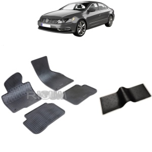 Set 5 covorase auto VOLKSWAGEN PASSAT CC din 06.2008 - 11.2016, cu covoras tunel median, Caroserie COUPE