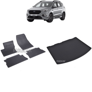 Set Covorase Auto Si Tavita Portbagaj FORD KUGA II din 02.2013 - 03.2020, caroserie suv, PORTBAGAJ INFERIOR SI SUPERIOR