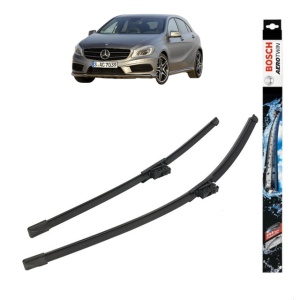 Set stergatoare auto MERCEDES-BENZ A-CLASS (W176) din 2012-2018, Bosch Aerotwin, din cauciuc siliconat rezistent - Img 1