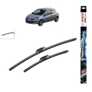 Set stergatoare auto RENAULT CLIO III (BR0/1, CR0/1) din 2005-2014, Bosch Aerotwin, din cauciuc siliconat rezistent