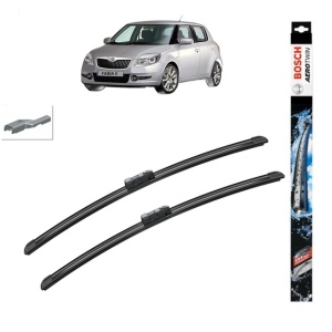 Set stergatoare auto SKODA FABIA II (542) din 2006-2014, Bosch Aerotwin, din cauciuc siliconat rezistent