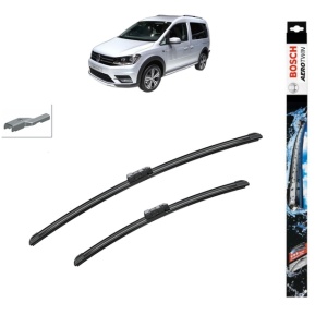 Set stergatoare auto VOLKSWAGEN CADDY ALLTRACK IV MPV (SAB) din 2015-2020, Bosch Aerotwin, din cauciuc siliconat rezistent - Img 1